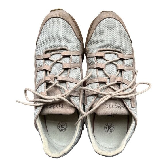 Po-Zu Beige Brisk Sneaker Eco Friendly Sneaker Made in Portugal Size 38W - Picture 2 of 7
